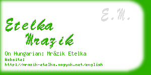 etelka mrazik business card