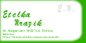 etelka mrazik business card